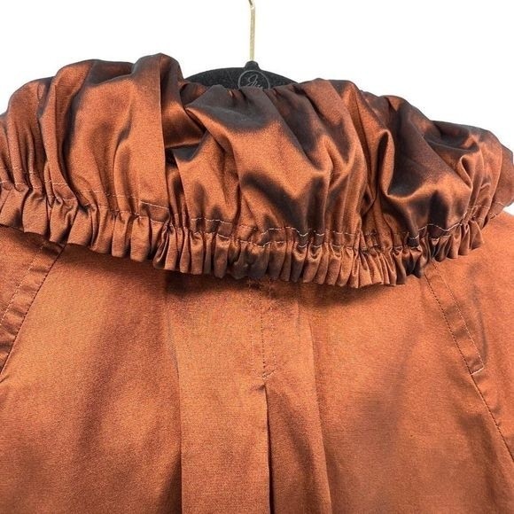 St. John Nordstrom Copper Taffeta Evening Jacket Statement Stand Collar Size M - Picture 5 of 9